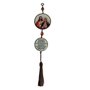Adorno Redondo de Porta Sagrado Coração de Jesus e Imaculado Coração de Maria 2 Medalhas 36 cm x 7,5 cm