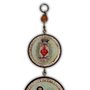 Adorno Redondo de Porta Sagrado Coração de Jesus e Imaculado Coracao de Maria 3 Medalhas 40 cm x 8 cm