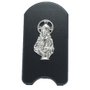 Adorno Sagrado Coração de Jesus Prata Madeira Preta - 11 cm
