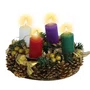 Arranjo Advento de Mesa Dourado 4 Velas - 22 cm