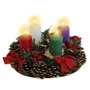 Arranjo Advento de Mesa Vermelho 4 Velas - 22 cm