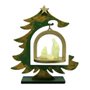 Árvore de Natal em MDF com Sagrada Familia em Resina Fosforescente