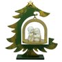 Árvore de Natal Verde em MDF com Sagrada Família em Mármore