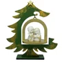 Árvore de Natal Verde em MDF com Sagrada Família em Mármore