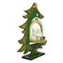 Árvore de Natal Verde em MDF com Sagrada Família em Mármore