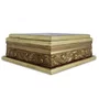 Base de Madeira para Imagem Marrom e Dourado - 15 cm x 37 cm