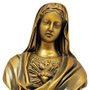 Imagem Busto Imaculado Coração de Maria em Mármore com Pintura em Bronze - 26cm