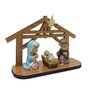 Cabana Natal MDF Com Sagrada Família Infantil de Resina