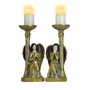 Candelabro 2 Anjos Dourados Rezando - 31 cm