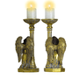Candelabro 2 Anjos Dourados Rezando - 31 cm