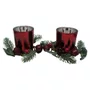 Candelabro com Arranjos de Natal Conjunto com Dois Vermelho