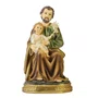 Imagem de São José Sentado com Menino Jesus de Resina Importada - 22 cm
