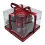 Candelabro Com Arranjos De Natal Vermelho 12cm