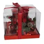 Candelabro Com Arranjos De Natal Vermelho 12cm