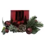 Candelabro Com Arranjos De Natal Vermelho 12cm
