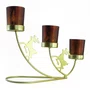 Candelabro Natalino 3 Copos Dourado - 16 cm x 27 cm