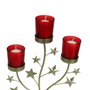 Candelabro Natalino 3 Copos Vermelho com Vela - 33 cm