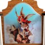 Capela com Porta Desenhada de São Miguel Arcanjo Mdf - 17 cm X 14 cm