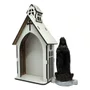 Capela MDF Branca com Imagem de Resina 11 x 21 cm