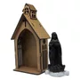 Capela Mdf Cru com Imagem de Resina 11 X 21 Cm
