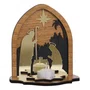 Capela Natal Mesa Sagrada Família Espelhada com Vela Rechô