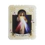 Cartão Jesus Misericordioso Velcro com Medalha