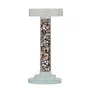 Castiçal de Vidro com Cristais Rosê - 20 Cm