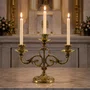 Castiçal Três Velas Bronze - 21 cm x 27 cm