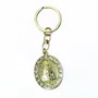 Chaveiro de Nossa Aparecida Oval Dourado Strass