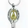 Chaveiro de Nossa Senhora Aparecida Dourado Chave Carro Inox