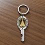 Chaveiro de Nossa Senhora Aparecida Dourado Chave Carro Inox