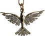 Chaveiro Divino Espírito Santo Dourado Strass