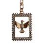 Chaveiro Mosquete Divino Espírito Santo Dourado com Strass