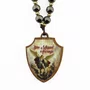 Chaveiro de Madeira São Miguel Arcanjo Mosquete Dourado