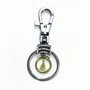 Chaveiro Mosquete de Nossa Senhora Aparecida Redondo Dourado Inox