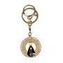 Chaveiro Nossa Senhora Aparecida Redondo Dourado e Preto