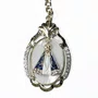 Chaveiro de Nossa Senhora Aparecida Color Oval Dourado Strass