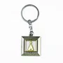 Chaveiro Quadrado de Nossa Senhora Aparecida Dourado Inox
