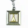 Chaveiro Quadrado de Nossa Senhora Aparecida Dourado Inox