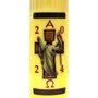 Círio Pascal 20 cm x 7 cm Amarelo  Adesivo Jesus Ressuscitado Bandeira 2024