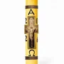 Círio Pascal Relevo Cristo Ressuscitado 2026 - 75 X 9 cm Amarelo