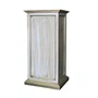 Coluna Pedestal de Madeira para Imagens Off White e Detalhe em Dourado - 120 cm x 60 cm x 50 cm
