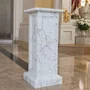 Coluna Pedestal de Madeira para Imagens Textura Mármore - 90 cm x 40 cm