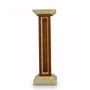 Coluna Pedestal Madeira Escura para Imagens e Detalhe Dourado - 90 cm X 30 cm