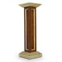 Coluna Pedestal Madeira Escura para Imagens e Detalhe Dourado - 90 cm X 30 cm