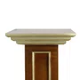 Coluna Pedestal Madeira Escura para Imagens e Detalhe Dourado - 90 cm X 30 cm