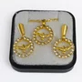 Conjunto Brinco e Colar Pingente Divino Espírito Santo Strass