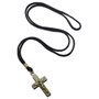 Cordão com Crucifixo Madeira Cristo em Ouro Velho
