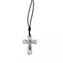 Cordão Crucifixo com Cristo Crucificado e cristo Ressuscitado Resinada 5,5 cm x 3 cm