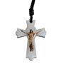 Cordão Crucifixo com Cristo Crucificado e cristo Ressuscitado Resinada 5,5 cm x 3 cm
